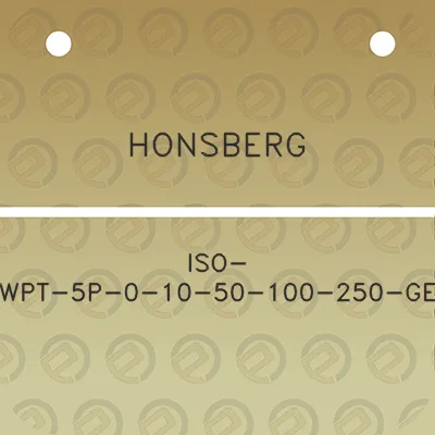 honsberg-iso-wpt-5p-0-10-50-100-250-ge