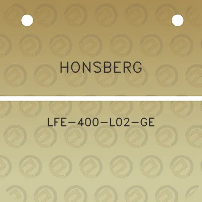 honsberg-lfe-400-l02-ge