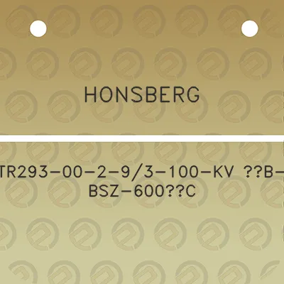 honsberg-tr293-00-2-93-100-kv-12b-bsz-600c