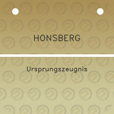 honsberg-ursprungszeugnis