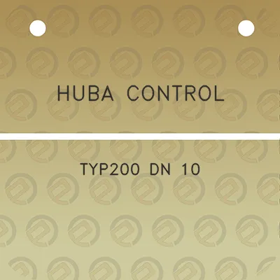 huba-control-typ200-dn-10