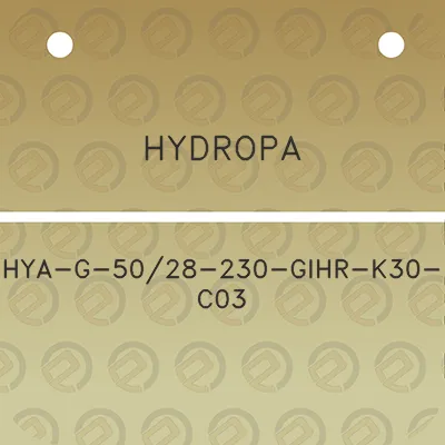 hydropa-hya-g-5028-230-gihr-k30-c03