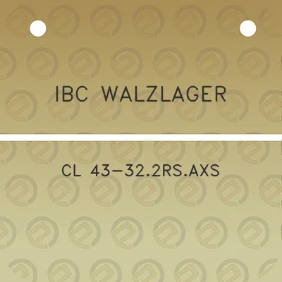 ibc-walzlager-cl-43-322rsaxs