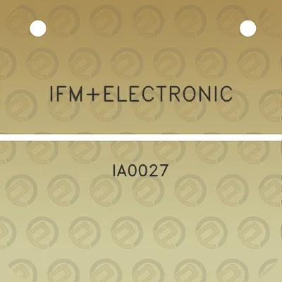 ifmelectronic-ia0027