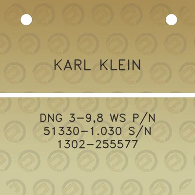 karl-klein-dng-3-98-ws-pn-51330-1030-sn-1302-255577