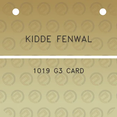 kidde-fenwal-1019-g3-card