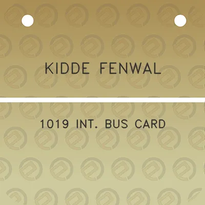 kidde-fenwal-1019-int-bus-card