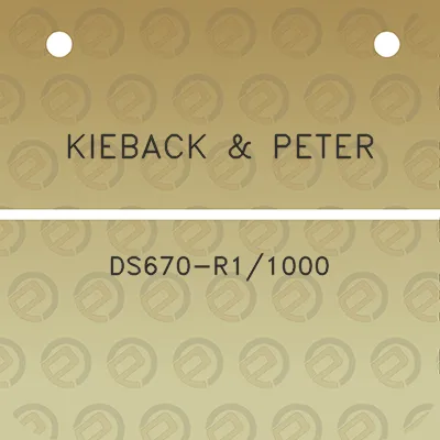 kieback-peter-ds670-r11000