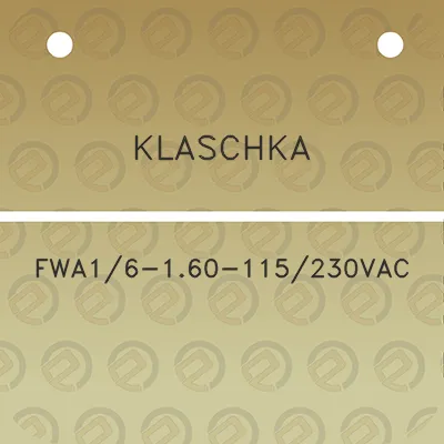 klaschka-fwa16-160-115230vac