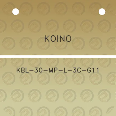 koino-kbl-30-mp-l-3c-g11