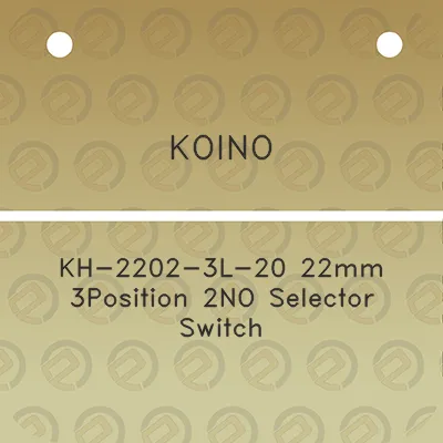 koino-kh-2202-3l-20-22mm-3position-2no-selector-switch