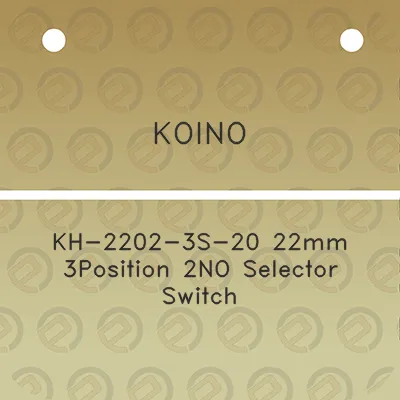 koino-kh-2202-3s-20-22mm-3position-2no-selector-switch