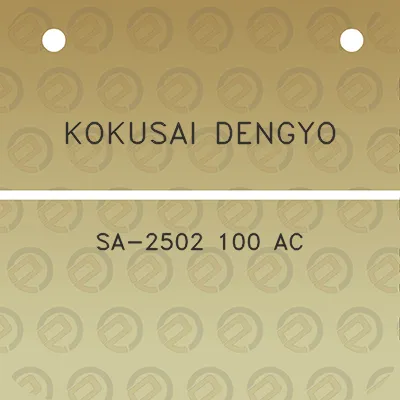 kokusai-dengyo-sa-2502-100-ac