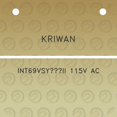 kriwan-int69vsyii-115v-ac