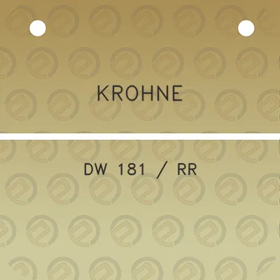 krohne-dw-181-rr