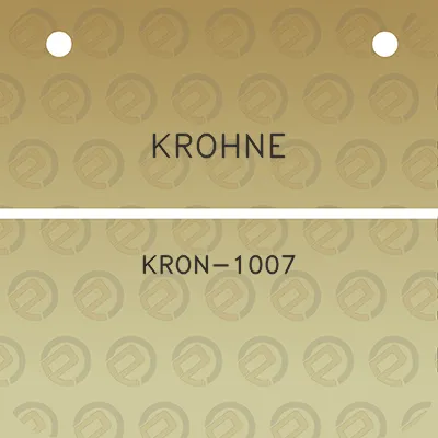 krohne-kron-1007