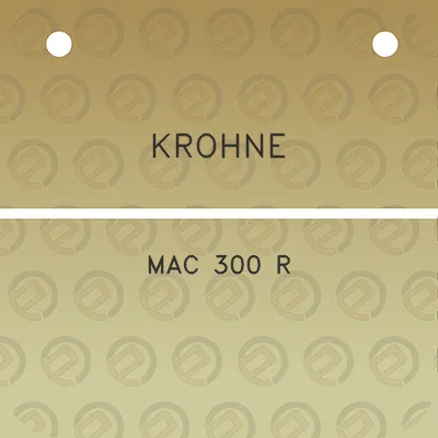 krohne-mac-300-r