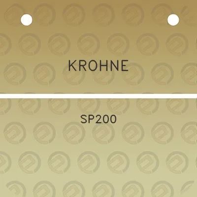 krohne-sp200