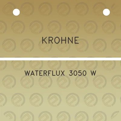 krohne-waterflux-3050-w