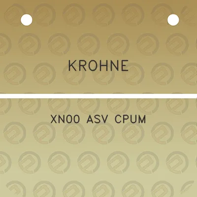 krohne-xn00-asv-cpum