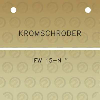 kromschroder-ifw-15-n