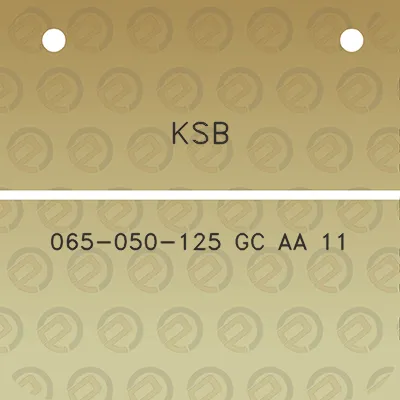 ksb-065-050-125-gc-aa-11