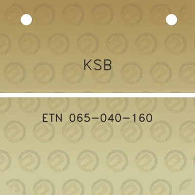 ksb-etn-065-040-160