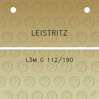 leistritz-l3m-g-112190