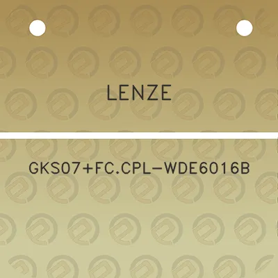 lenze-gks07fccpl-wde6016b