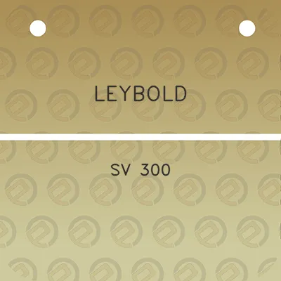 leybold-sv-300