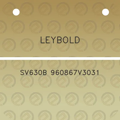 leybold-sv630b-960867v3031