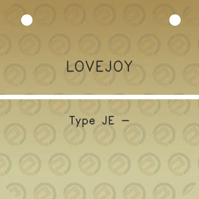 lovejoy-type-je