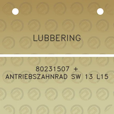 lubbering-80231507-antriebszahnrad-sw-13-l15