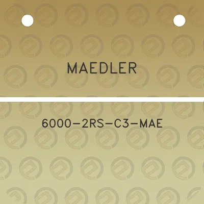 maedler-6000-2rs-c3-mae