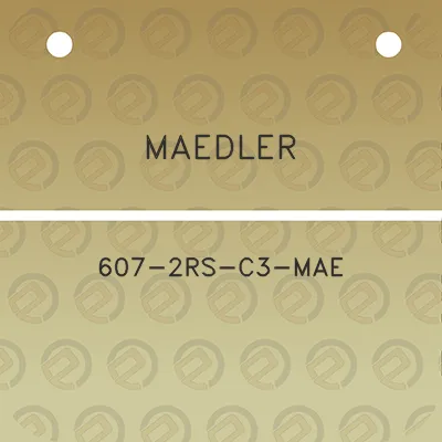 maedler-607-2rs-c3-mae