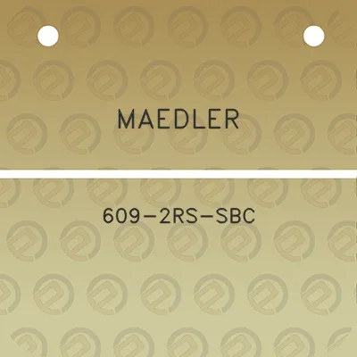 maedler-609-2rs-sbc