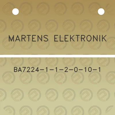 martens-elektronik-ba7224-1-1-2-0-10-1