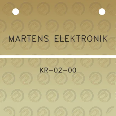 martens-elektronik-kr-02-00