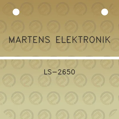 martens-elektronik-ls-2650