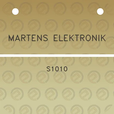 martens-elektronik-s1010