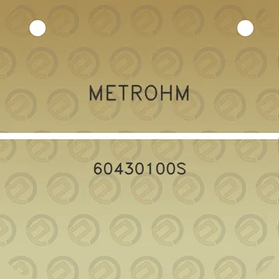 metrohm-60430100s