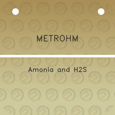 metrohm-amonia-and-h2s