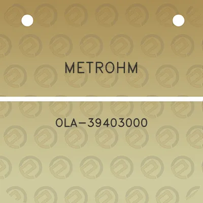 metrohm-ola-39403000