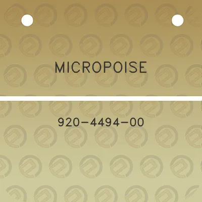 micropoise-920-4494-00