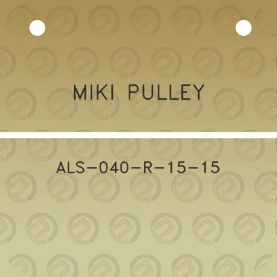 miki-pulley-als-040-r-15-15