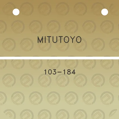 mitutoyo-103-184