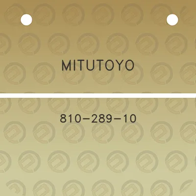 mitutoyo-810-289-10