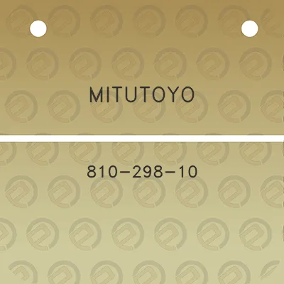 mitutoyo-810-298-10