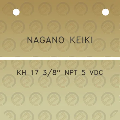 nagano-keiki-kh-17-38-npt-5-vdc