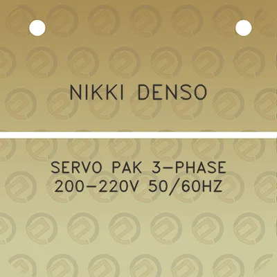 nikki-denso-servo-pak-3-phase-200-220v-5060hz